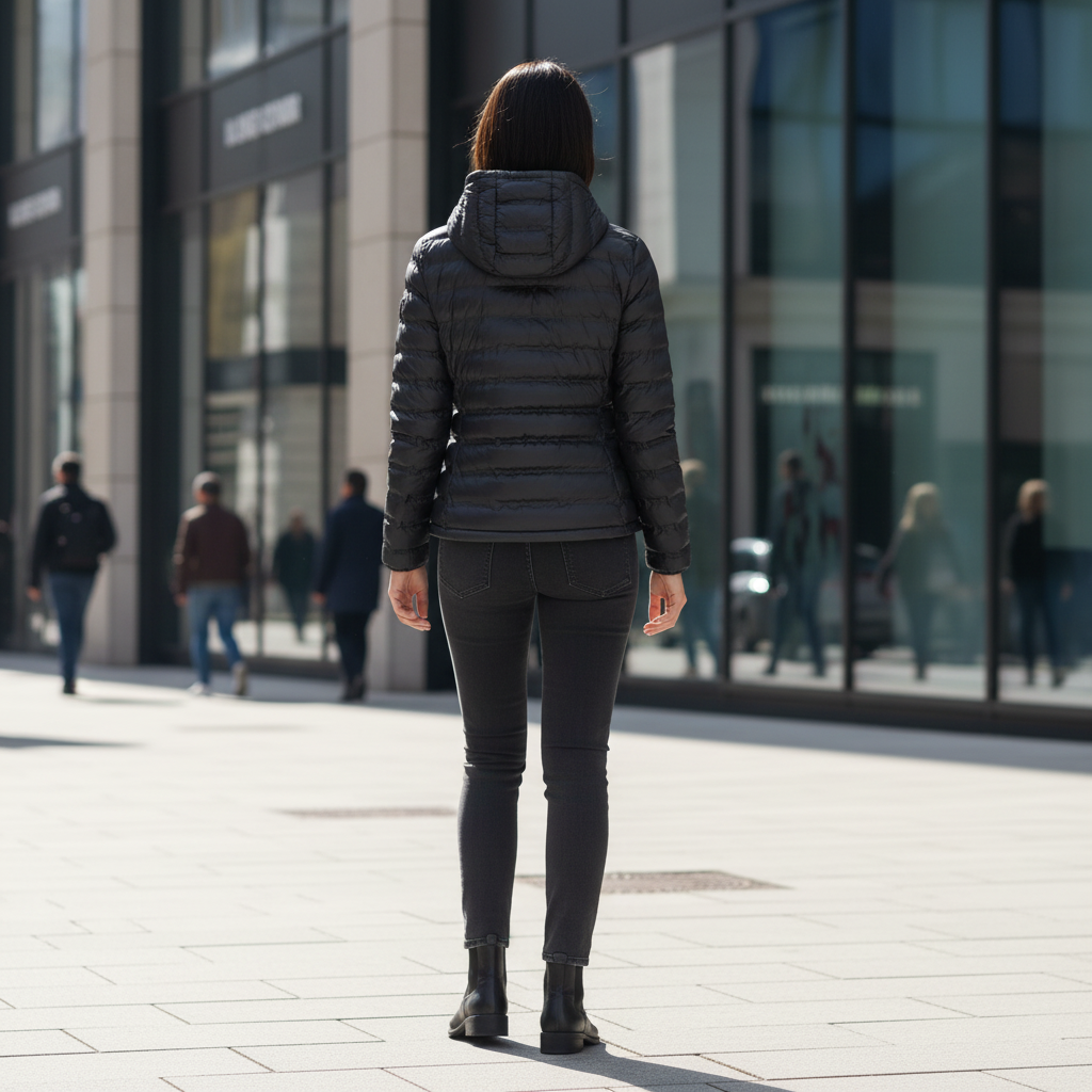 Women's Black Jacket - Urban Background 2